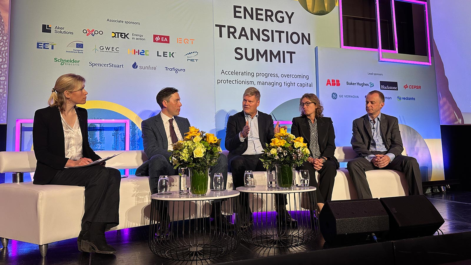 Energy industry leaders at the Financial Times Energy Transition Summit in London, 2023.
