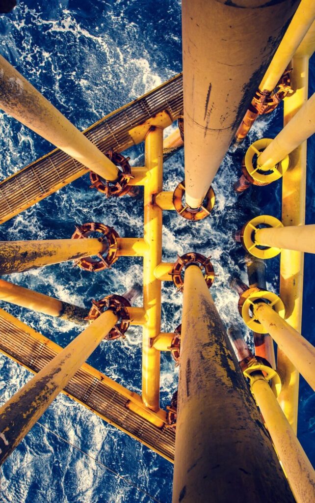 Oil and Gas Producing Slots at Offshore Platform